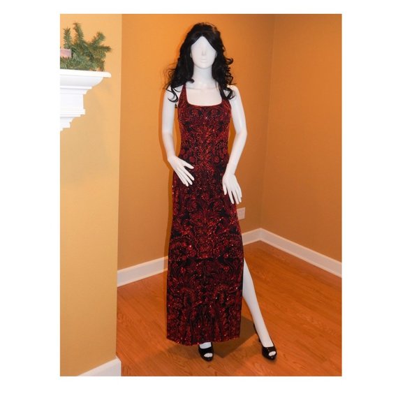 Cache SIZE XS RED/BLACK SEQUINED - Picture 1 of 16